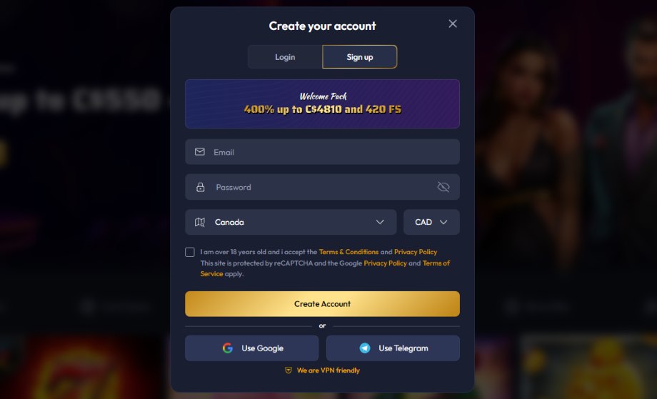 gangsta casino registration